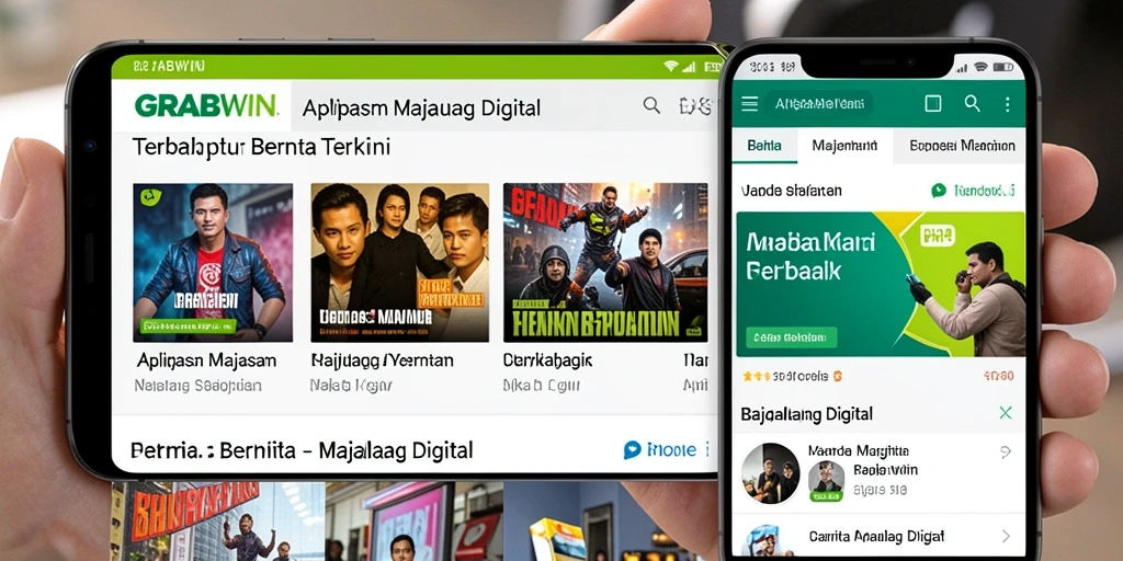 Tampilan utama antarmuka aplikasi Majalah Digital GRABWIN.