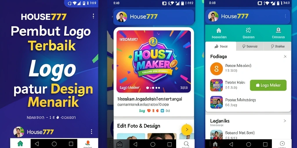 Tampilan antarmuka aplikasi pembuat logo yang user-friendly.