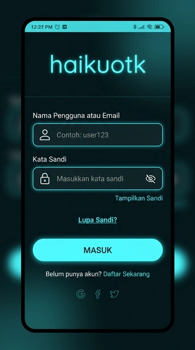 Tampilan halaman login haikuotk
