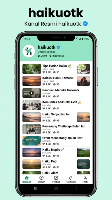 Tampilan kanal resmi haikuotk